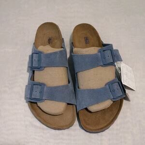 Birkenstock Arizona Busty Blue Soft Footbed Sandals size M10 EU 43 New